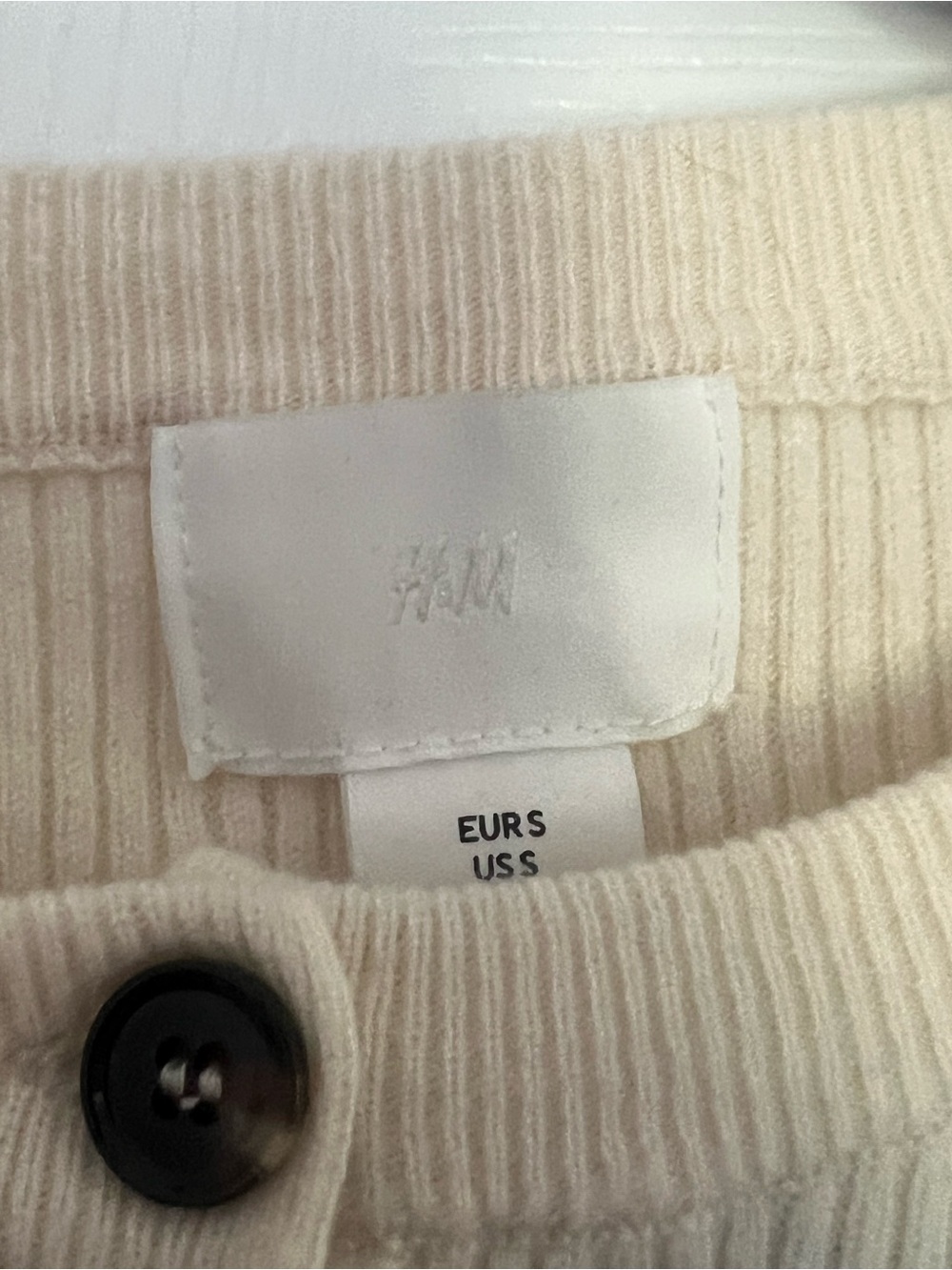 H&M Cream Rib-Knit Button Down Cardigan - Picture 4 of 5